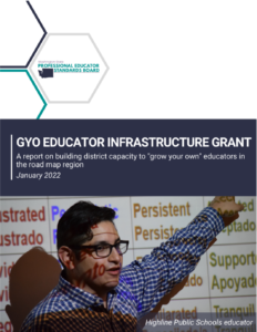 GYO Educator Infrastructure Grant report title page