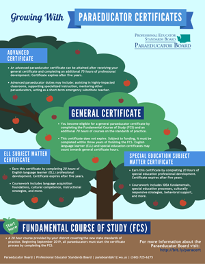 A thumbnail of the paraeducator certification paths infographic.
